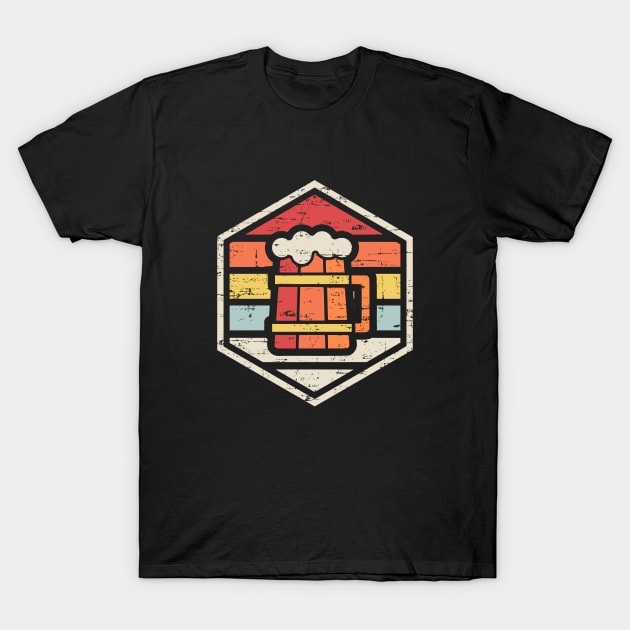 Retro Badge Beer T-Shirt by rojakdesigns